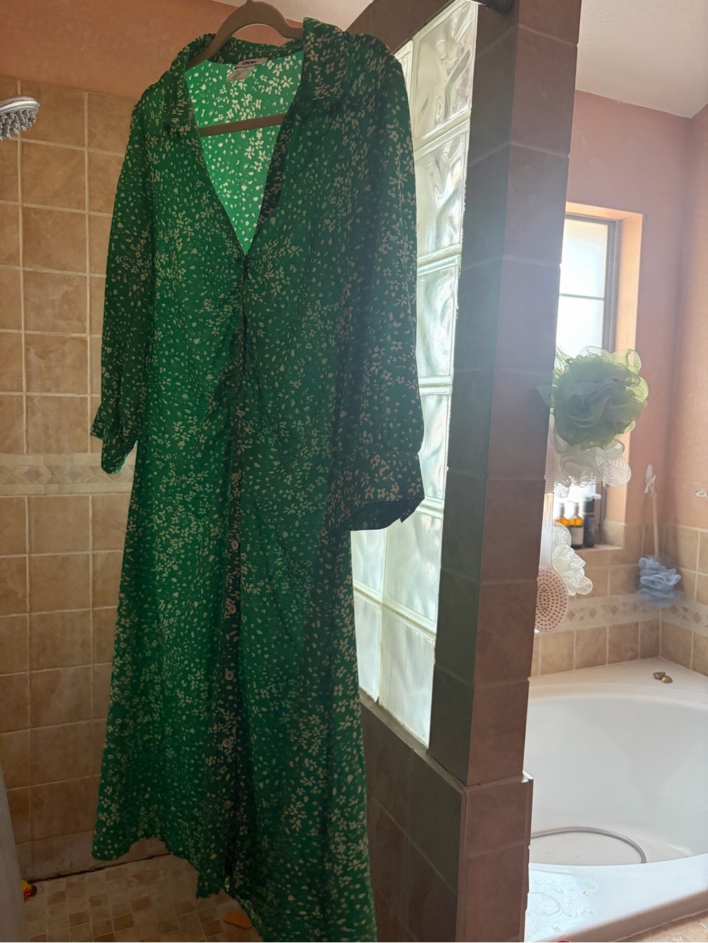 DKNY Green Floral Maxi Dress